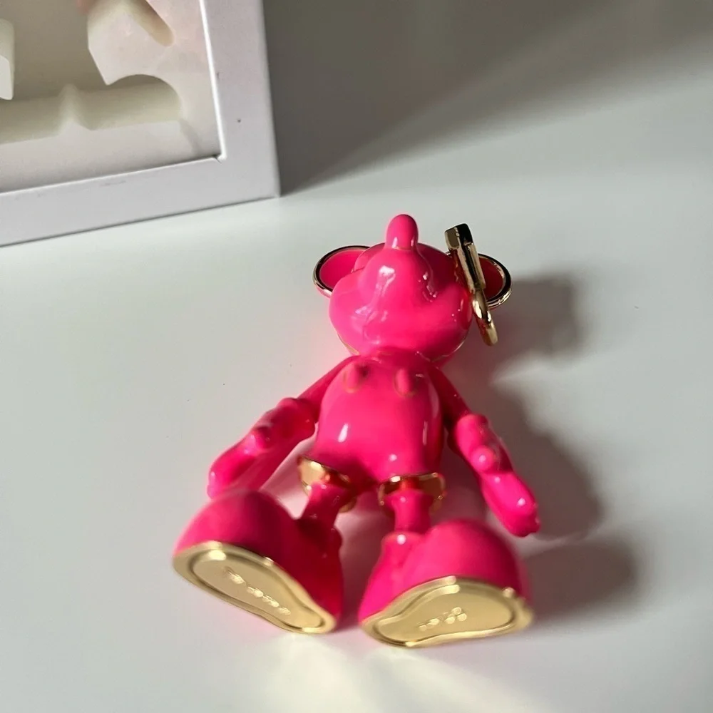 BaubleBar Disney Mickey Mouse Hot Pink Bag Charm Keychain NWT